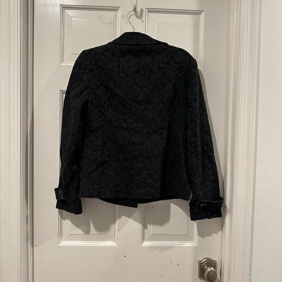 Michael Kors Jacket Womens Size 8 Black Winged Collar Crop Blazer - Picture 4 of 8